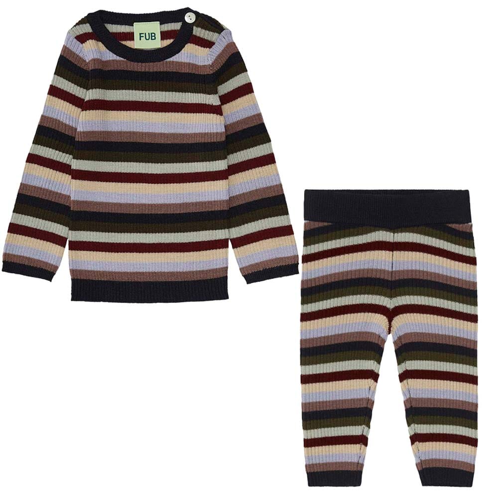 Baby Rib Sweater & Leggings - Multi Stripe - Mack & Harvie