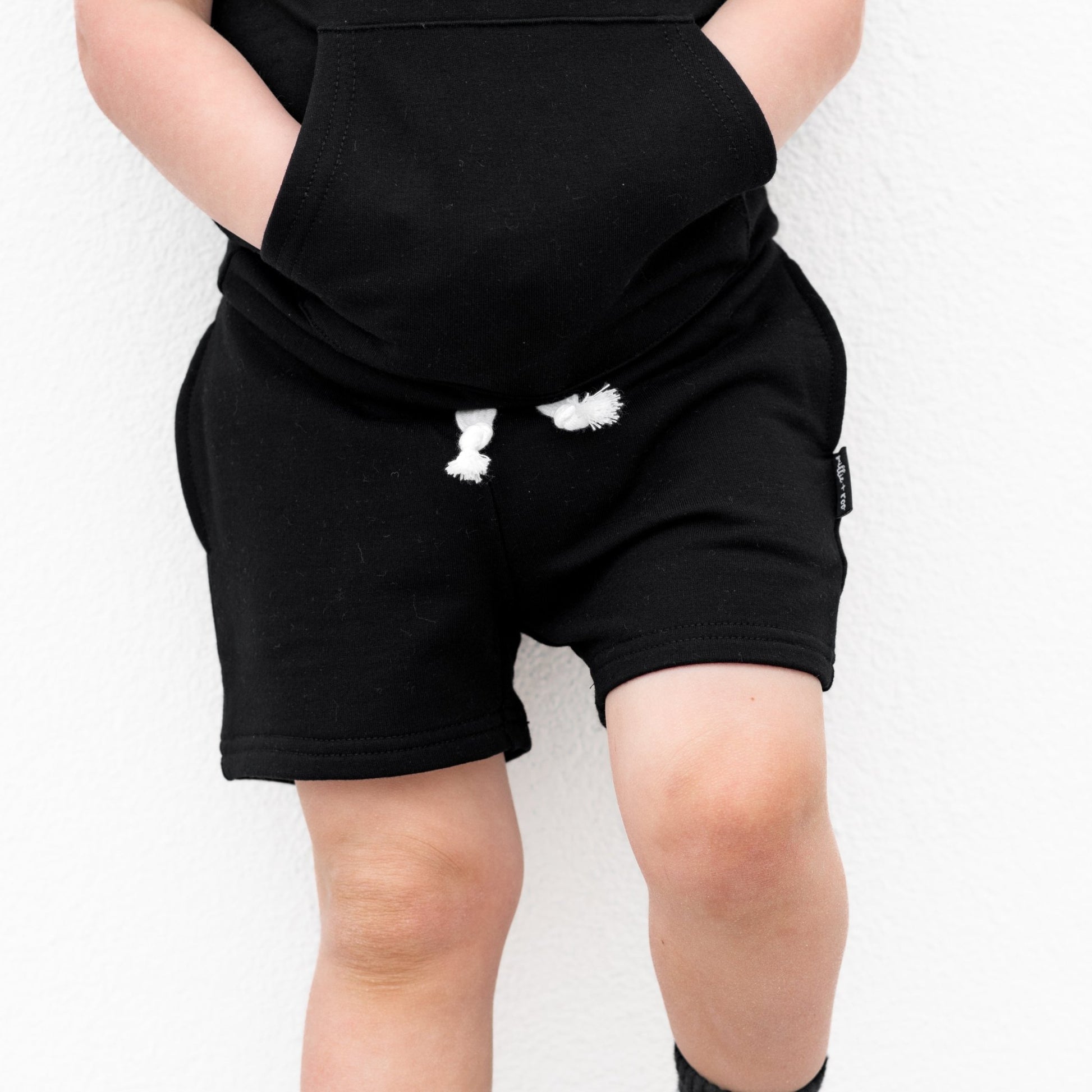 BAMBOO JOGGER SHORTS - Midnight Black - Mack & Harvie