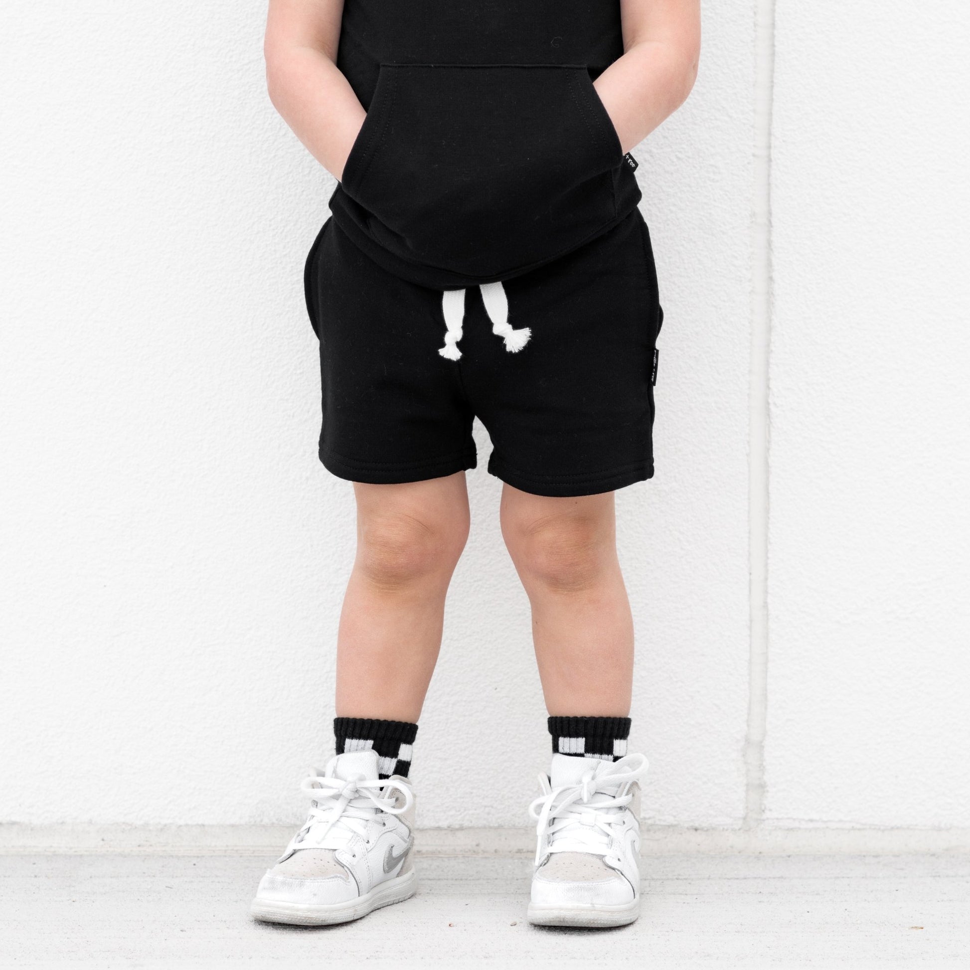 BAMBOO JOGGER SHORTS - Midnight Black - Mack & Harvie