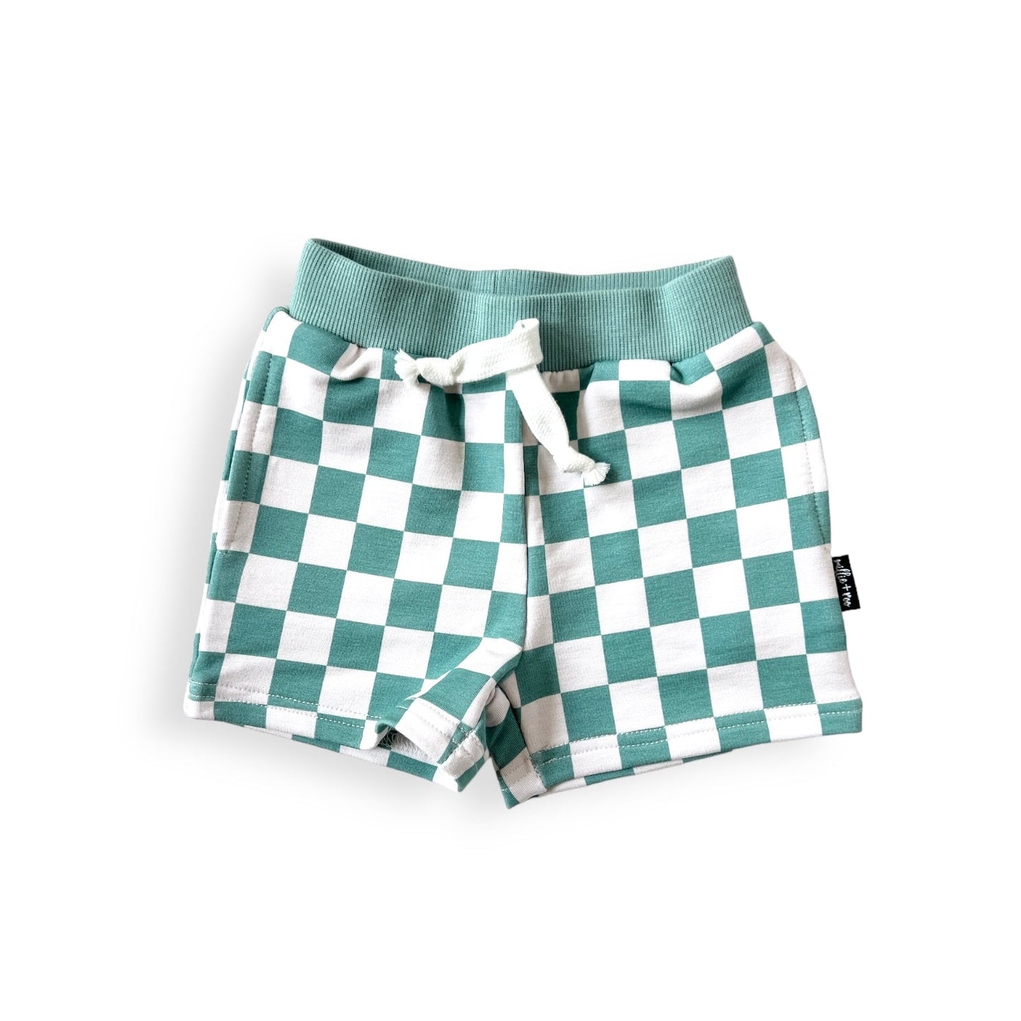 BAMBOO JOGGER SHORTS - Sage Check - Mack & Harvie