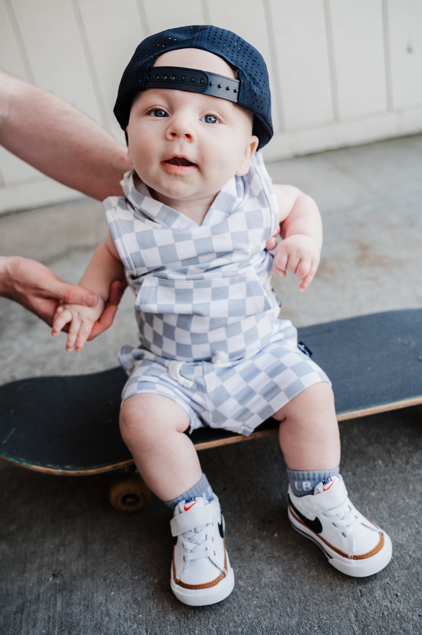BAMBOO JOGGER SHORTS - Stone Check - Mack & Harvie