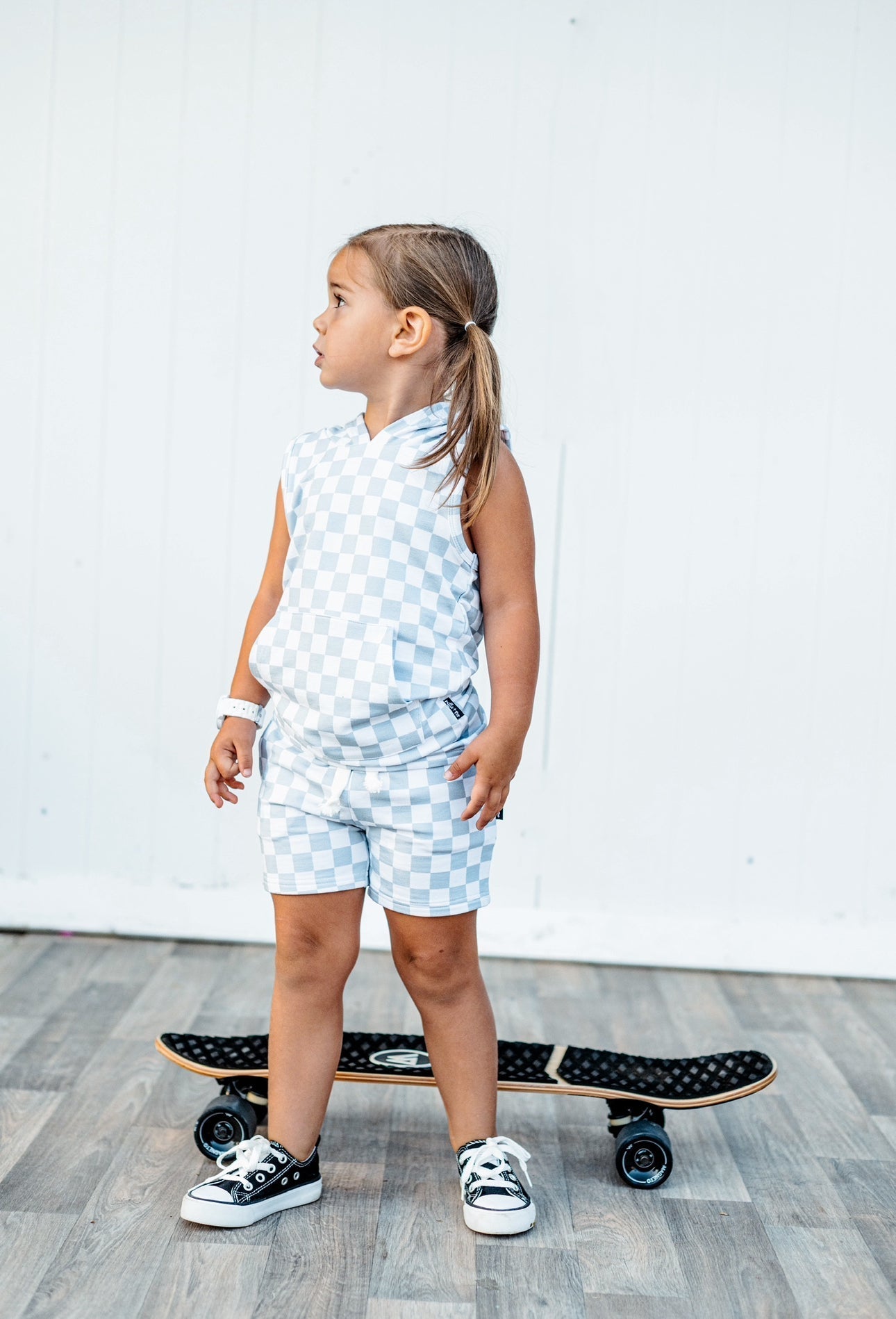 BAMBOO JOGGER SHORTS - Stone Check - Mack & Harvie
