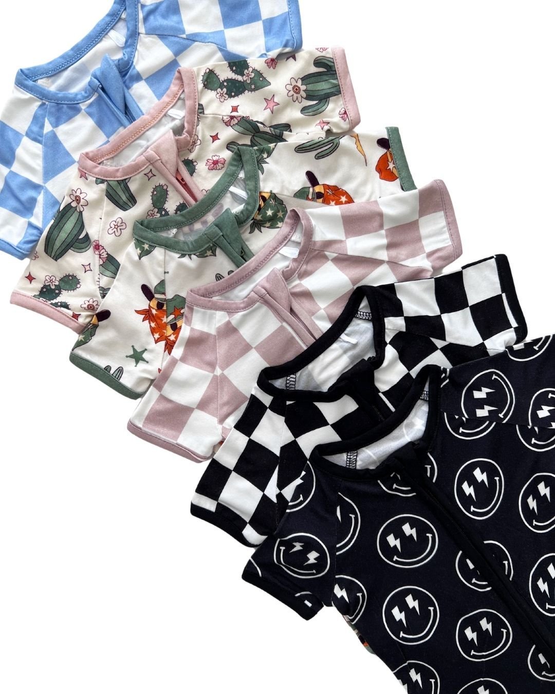 Bamboo Shorty Romper | Black Checkered - Mack & Harvie