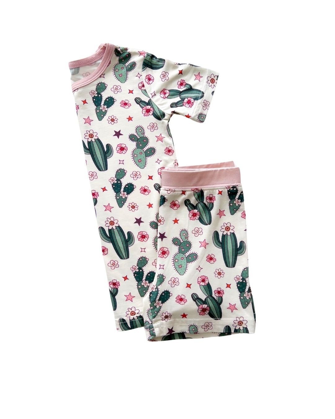 Bamboo Two Piece Shorts Set | Cactus Flowers - Mack & Harvie