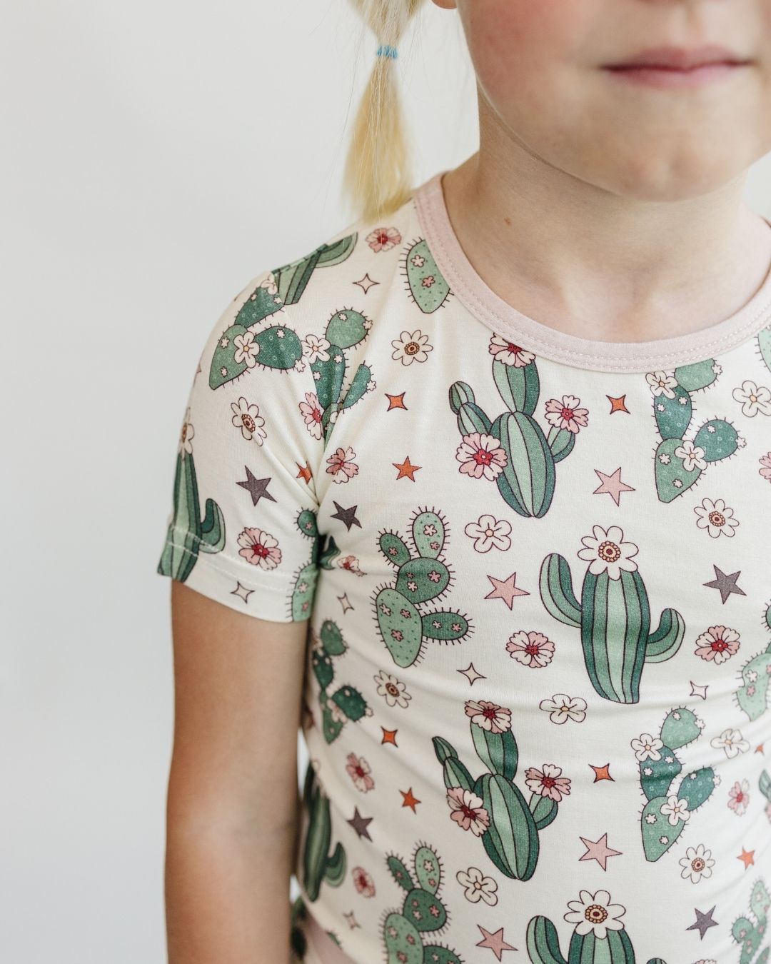 Bamboo Two Piece Shorts Set | Cactus Flowers - Mack & Harvie