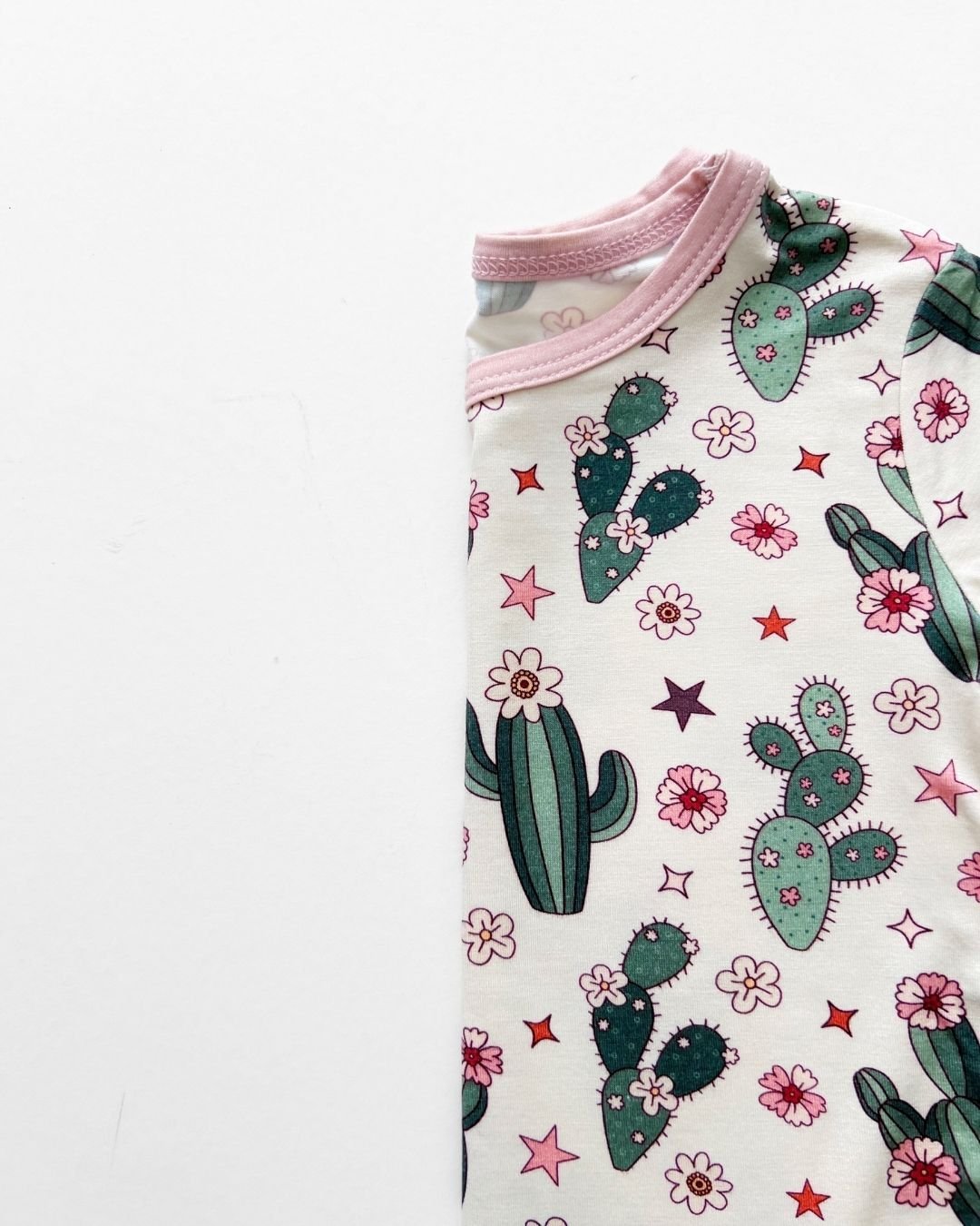 Bamboo Two Piece Shorts Set | Cactus Flowers - Mack & Harvie