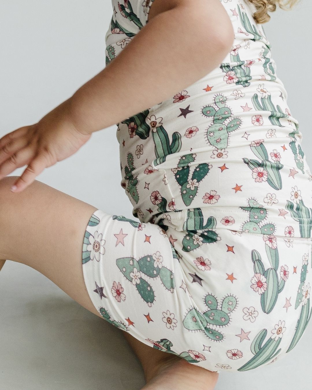 Bamboo Two Piece Shorts Set | Cactus Flowers - Mack & Harvie
