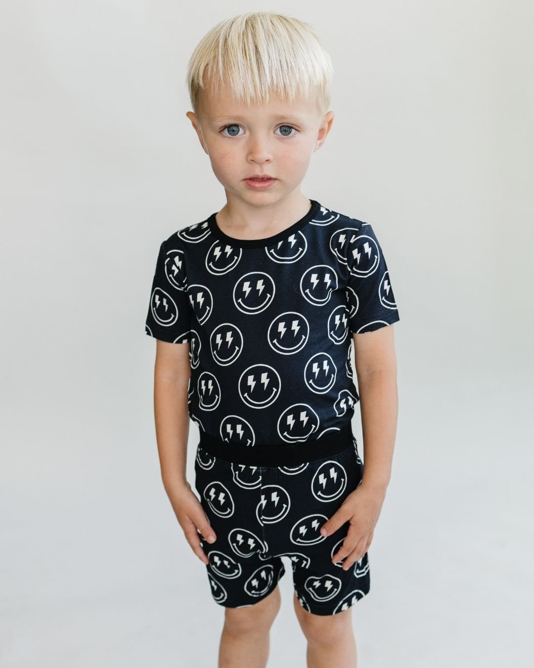Bamboo Two Piece Shorts Set | Electric Smiley - Mack & Harvie