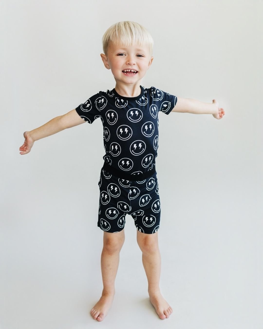 Bamboo Two Piece Shorts Set | Electric Smiley - Mack & Harvie
