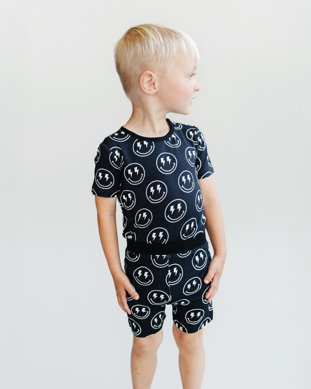 Bamboo Two Piece Shorts Set | Electric Smiley - Mack & Harvie