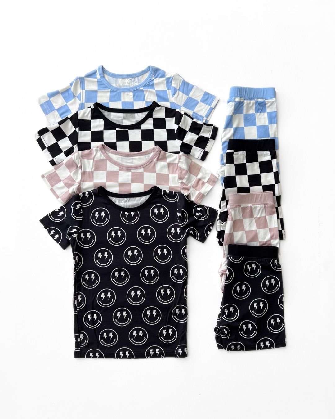 Bamboo Two Piece Shorts Set | Latte Checkered - Mack & Harvie