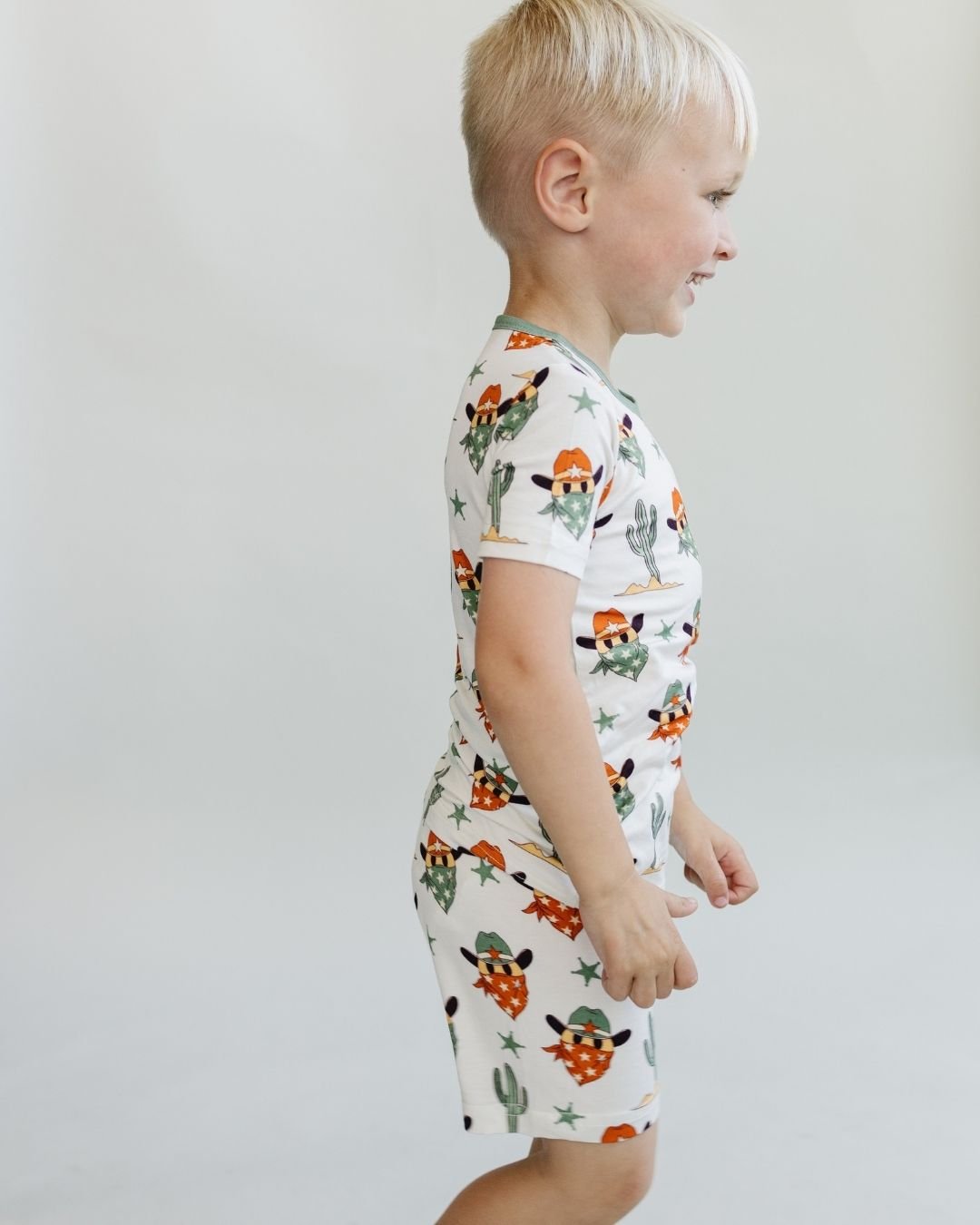 Bamboo Two Piece Shorts Set | Smiley Cowboy - Mack & Harvie