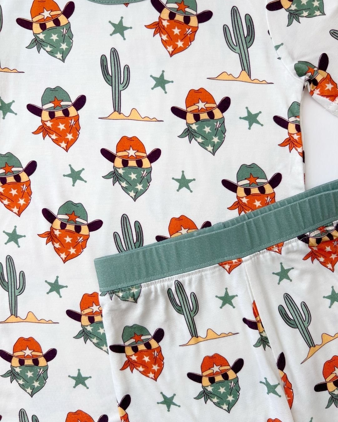 Bamboo Two Piece Shorts Set | Smiley Cowboy - Mack & Harvie