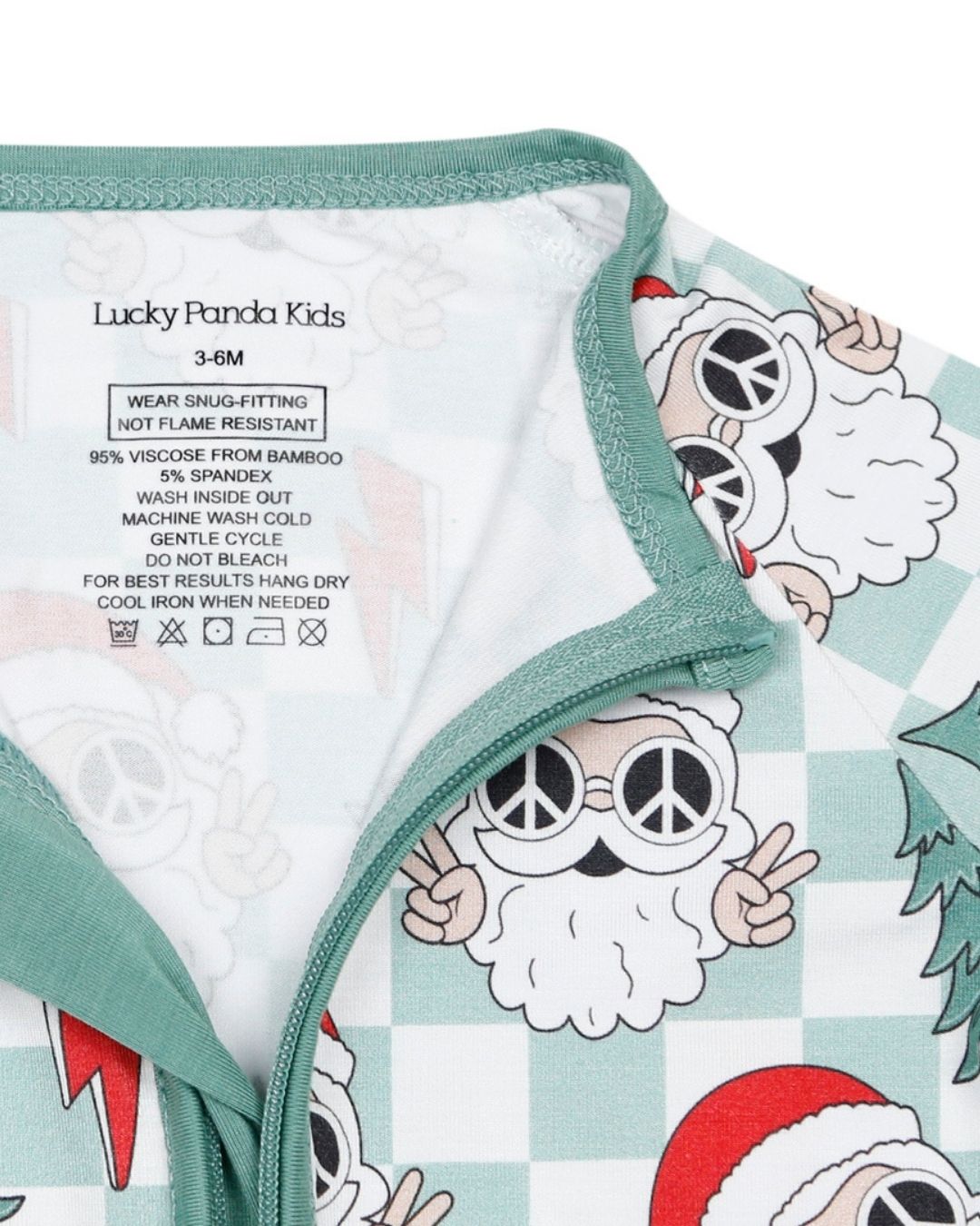 Bamboo Zip Romper | Checkered Santa - Mack & Harvie