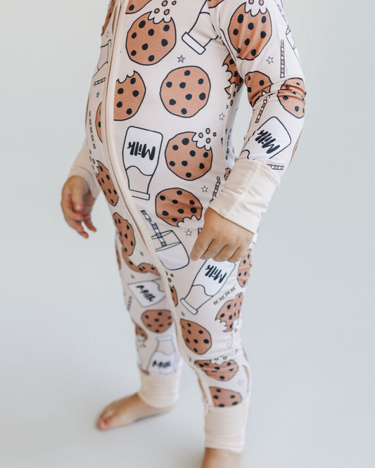 Bamboo Zip Romper | Milk & Cookies - Mack & Harvie