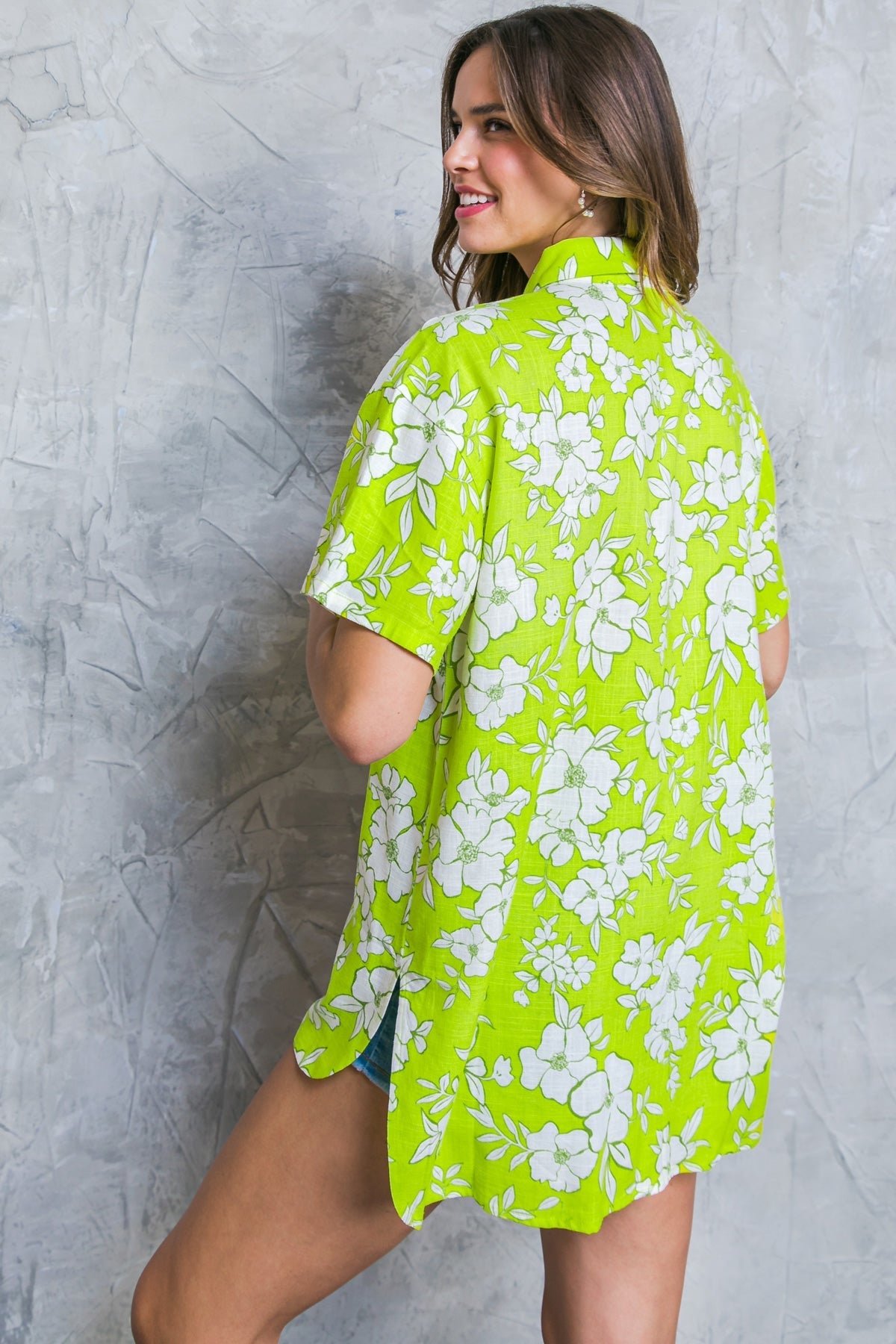 BEACHSIDE PARTY LIME WOVEN TOP - Mack & Harvie