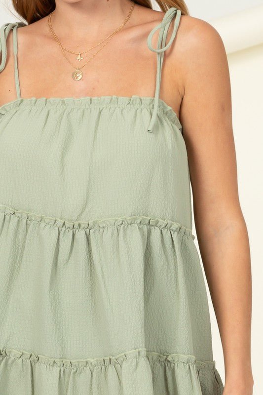 Better Days Tie-Strap Tiered Mini Dress - Mack & Harvie