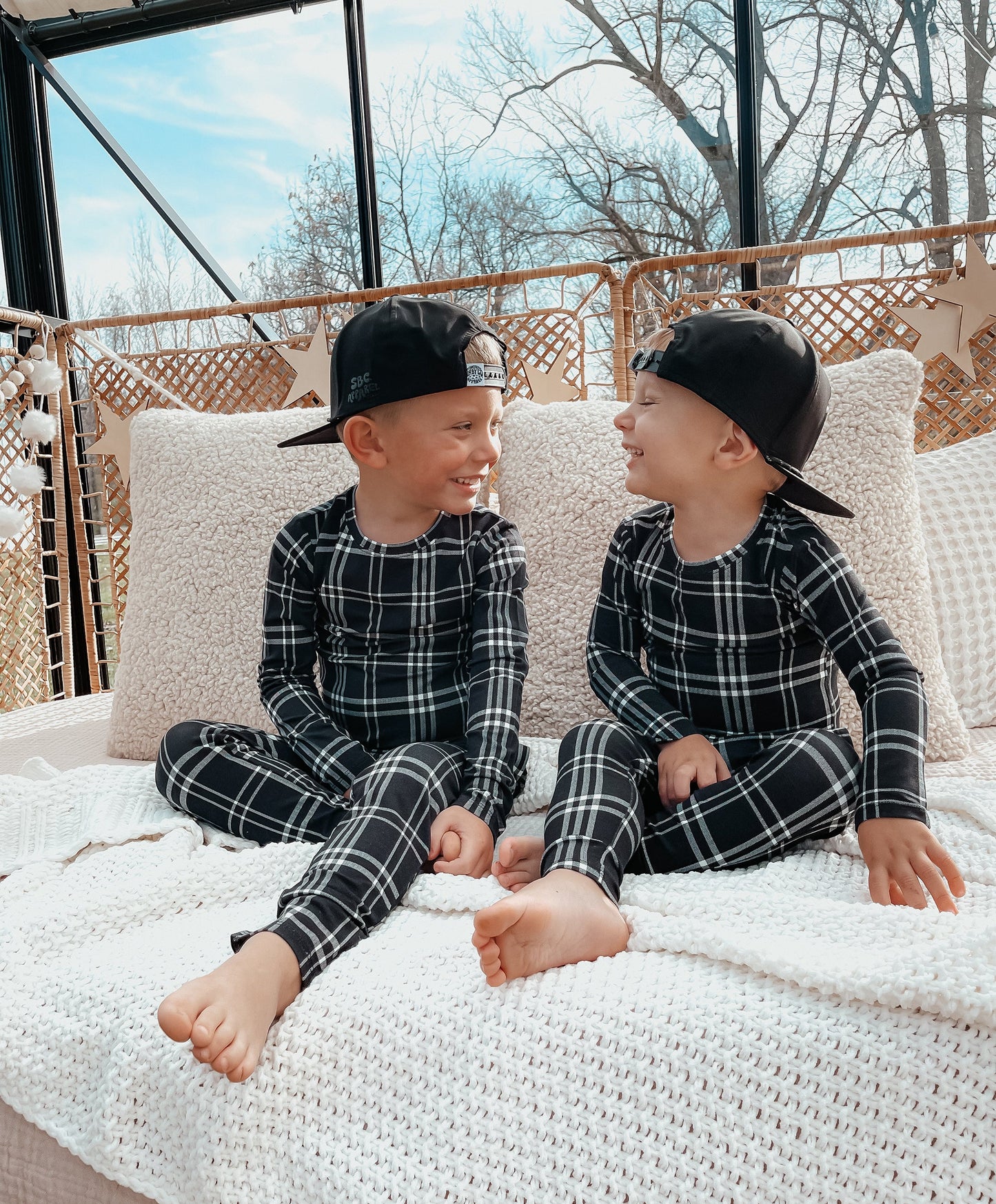 Black Plaid Two-Piece Set