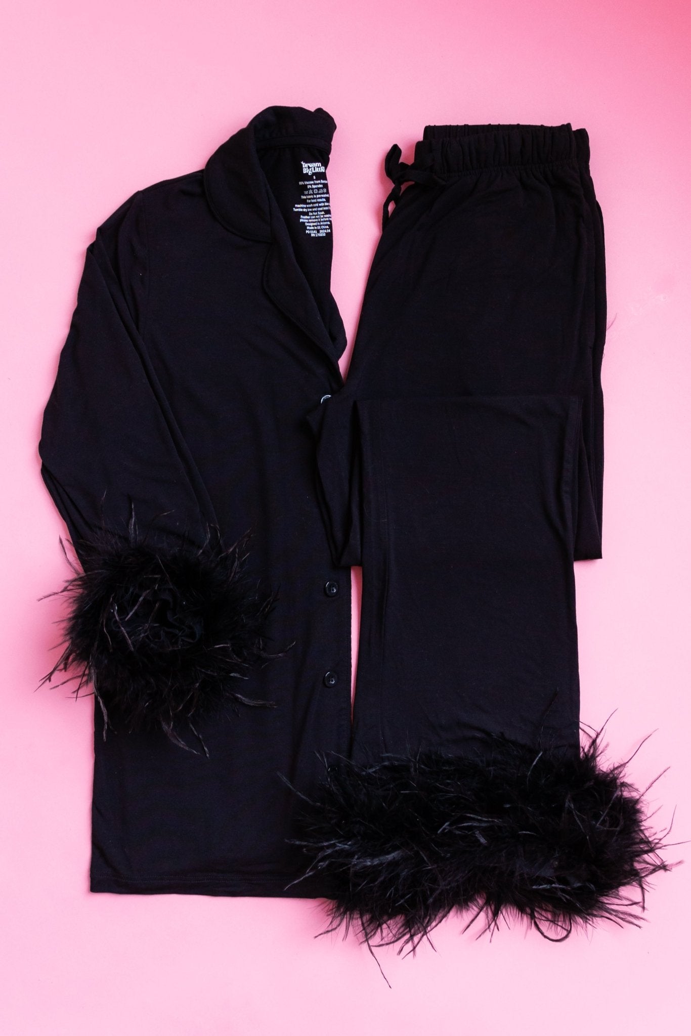 BLACK WOMEN’S RELAXED FLARE FEATHERED DREAM SET - Mack & Harvie