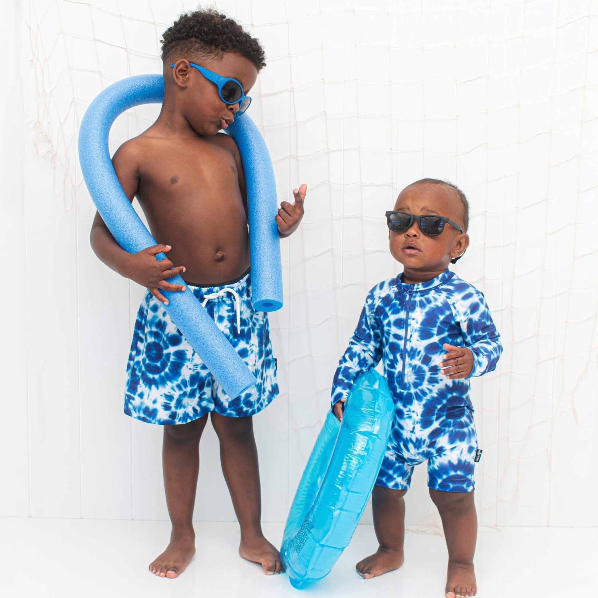 BOARD SHORTS- Blue Tie Dye - Mack & Harvie