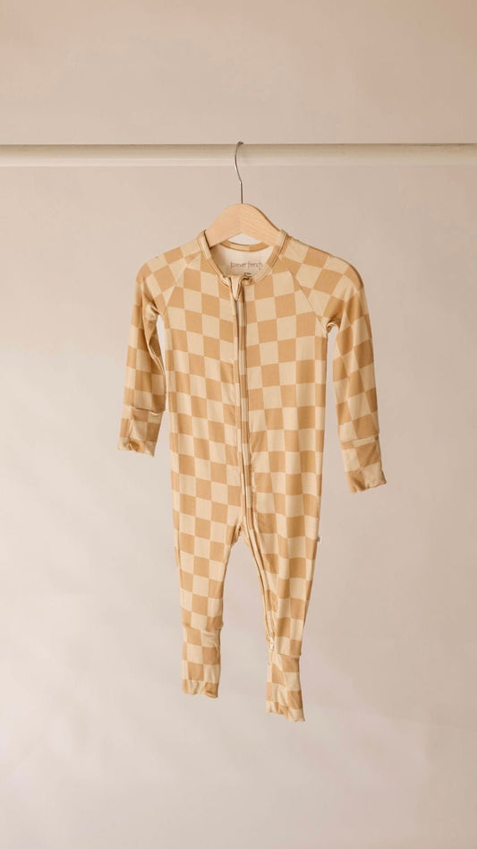 Boho Checker | Bamboo Zip Pajamas - Mack & Harvie