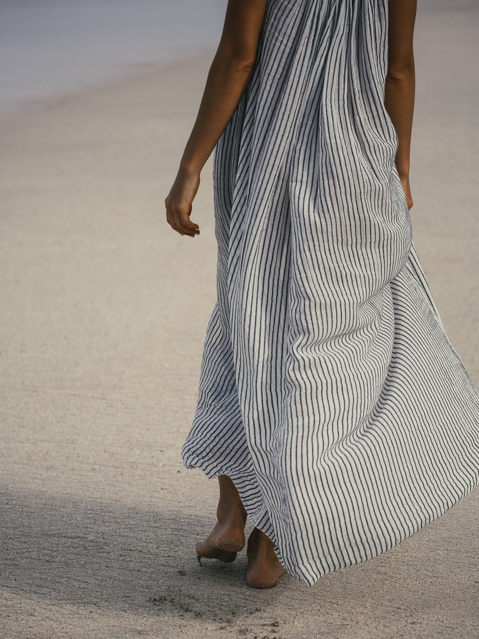 Breeze Beach Dress - Black Stripes - Mack & Harvie