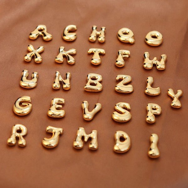 Bubbly Gold Letter Initial Alphabet Necklace - Mack & Harvie
