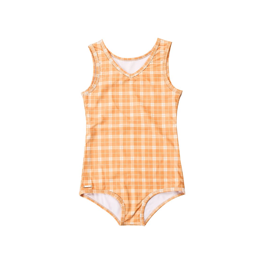 Sweetheart 1 Piece Swimsuit | UPF + Recycled - Buckwheat Plaid
