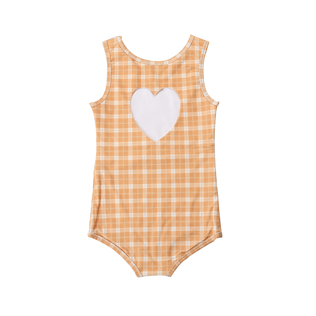Sweetheart 1 Piece Swimsuit | UPF + Recycled - Buckwheat Plaid