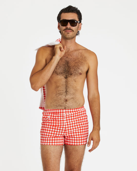 Gingham Cabana Trunk (Red)