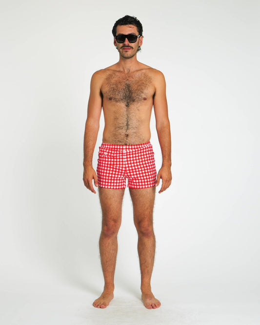 Gingham Cabana Trunk (Red)
