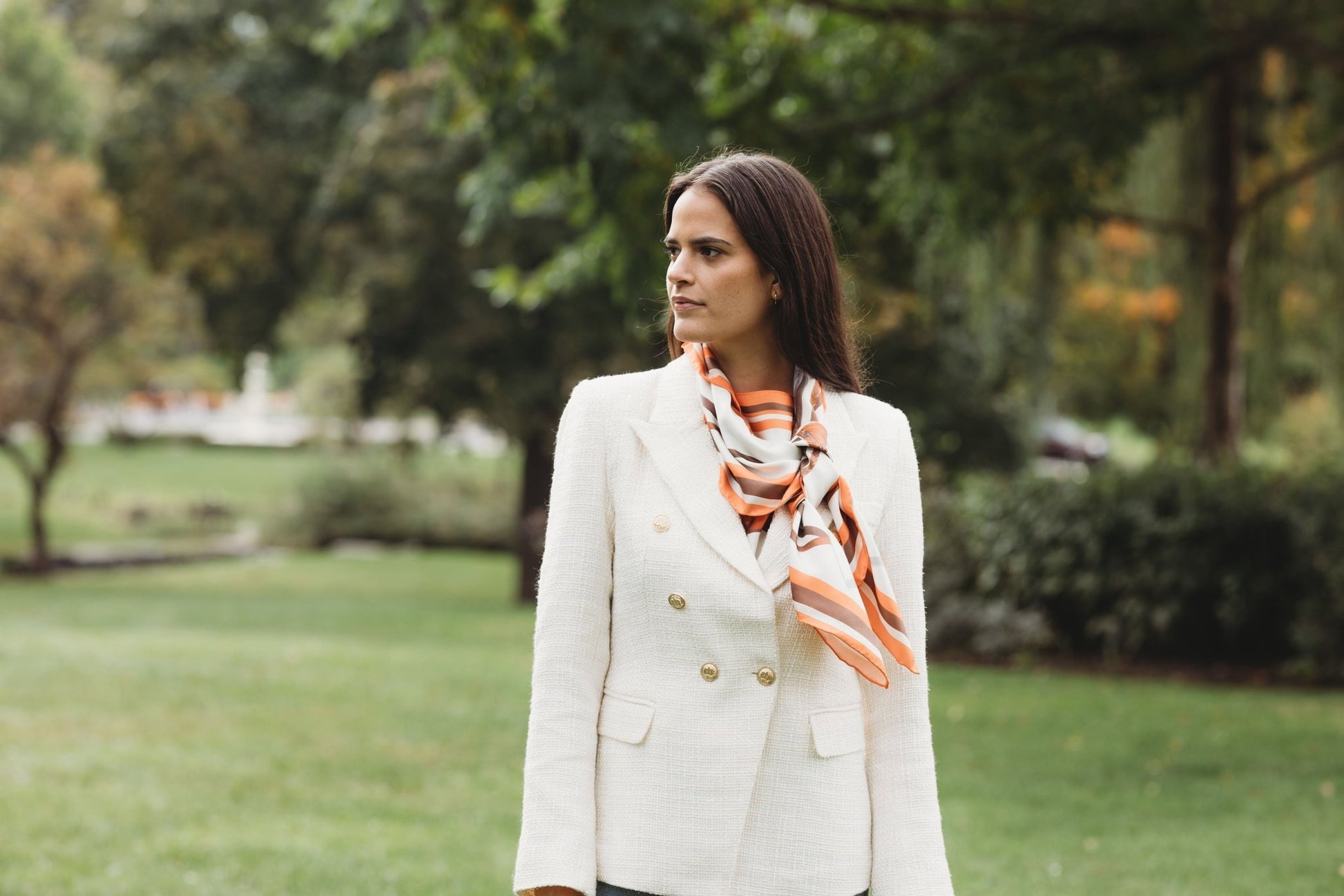 Carson Kressley x Janet Crawford Equestrian Silk Scarf - Orange - Mack & Harvie