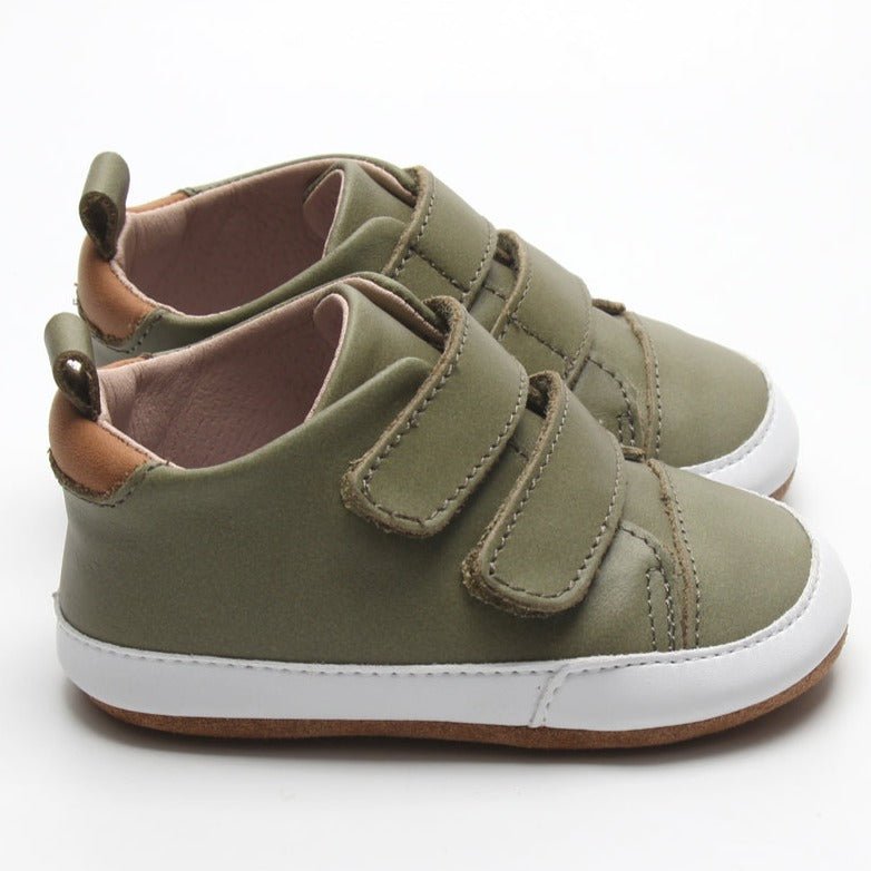 Casual Army Green Low Top {Premium Leather} - Mack & Harvie