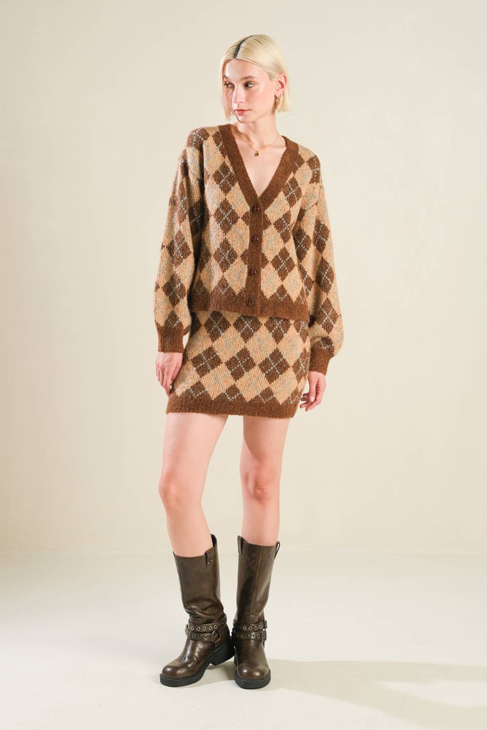 CHAMPAGNE COAST SWEATER MINI SKIRT - Mack & Harvie