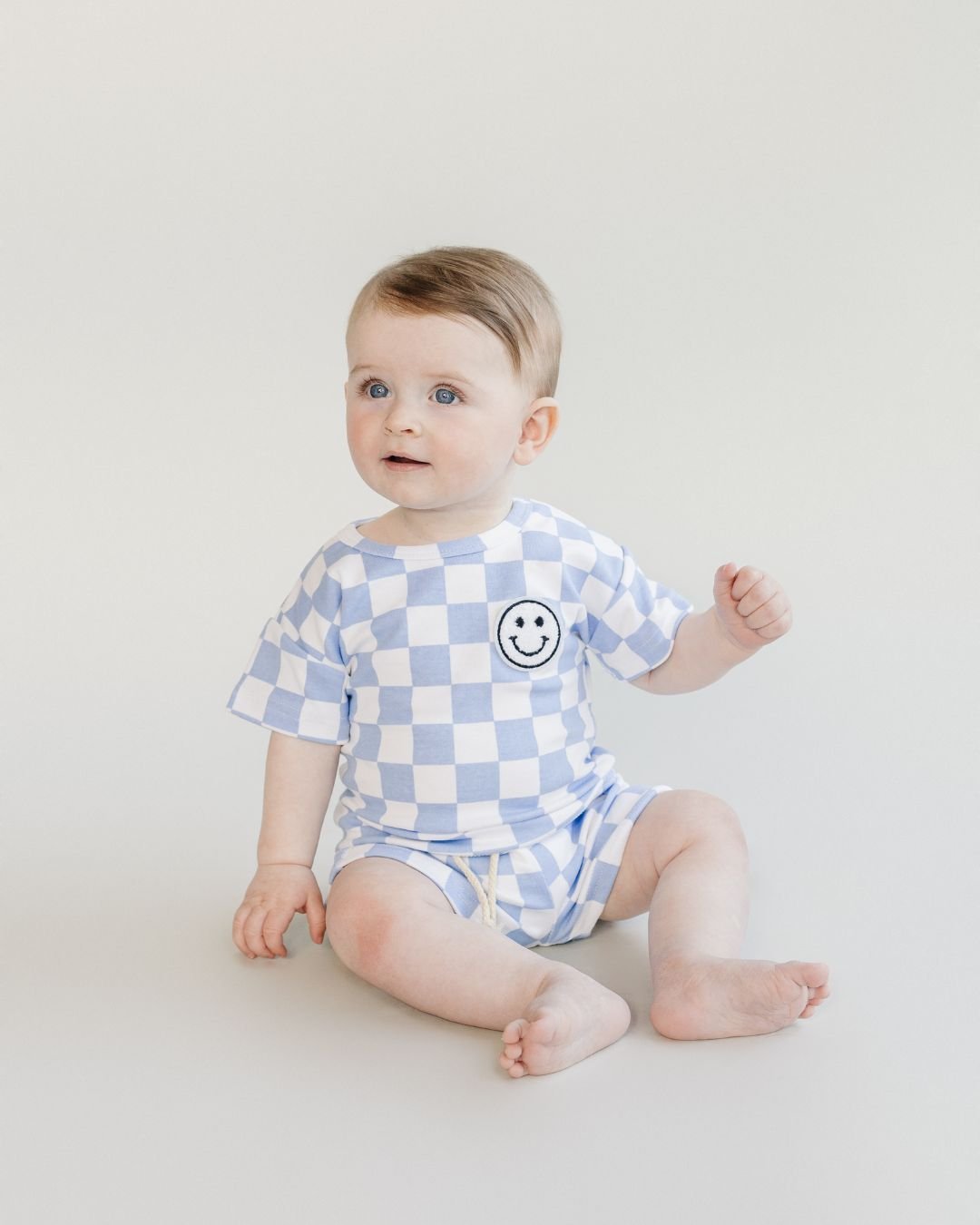 Checkered Shorts Set | Blue - Mack & Harvie