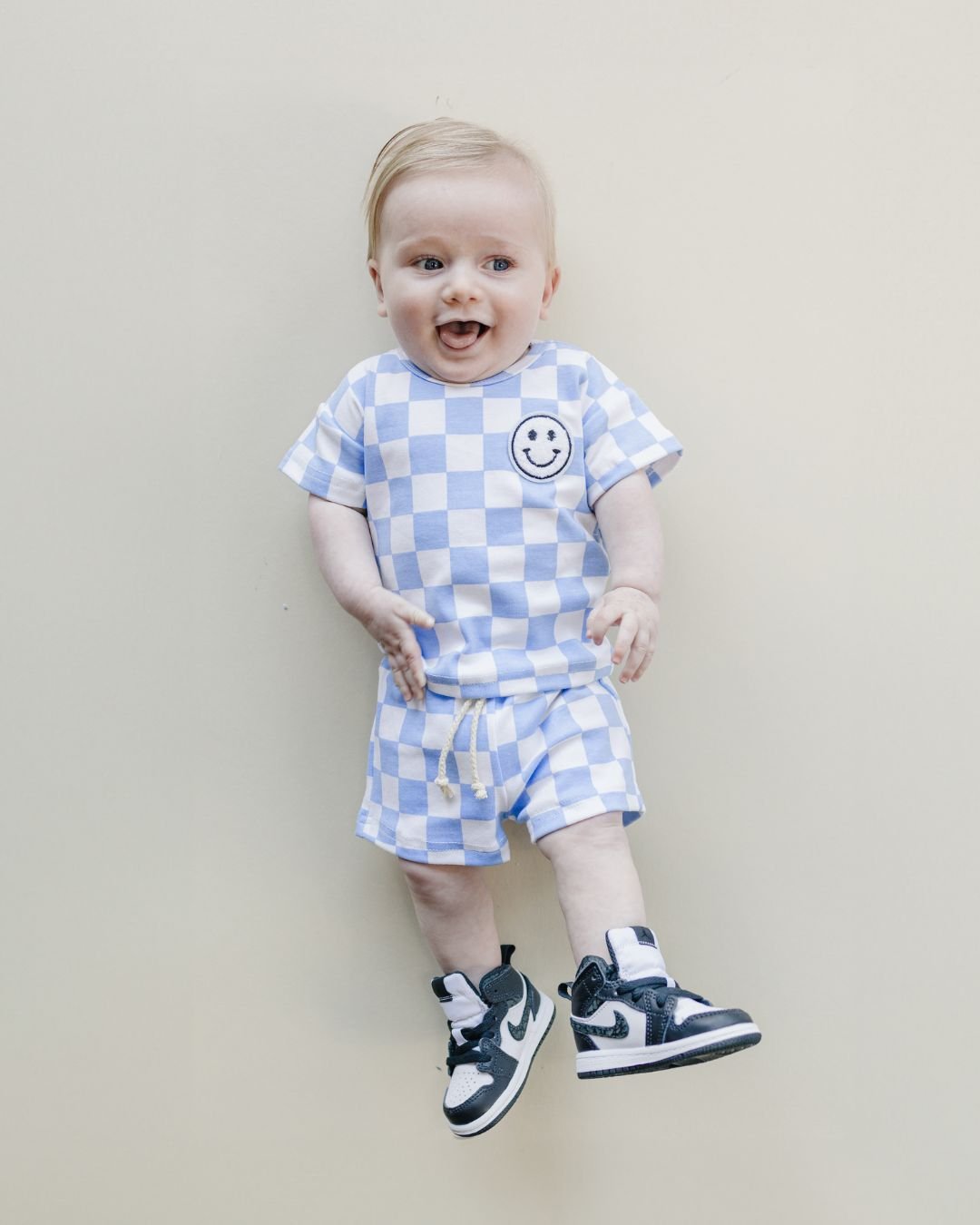 Checkered Shorts Set | Blue - Mack & Harvie