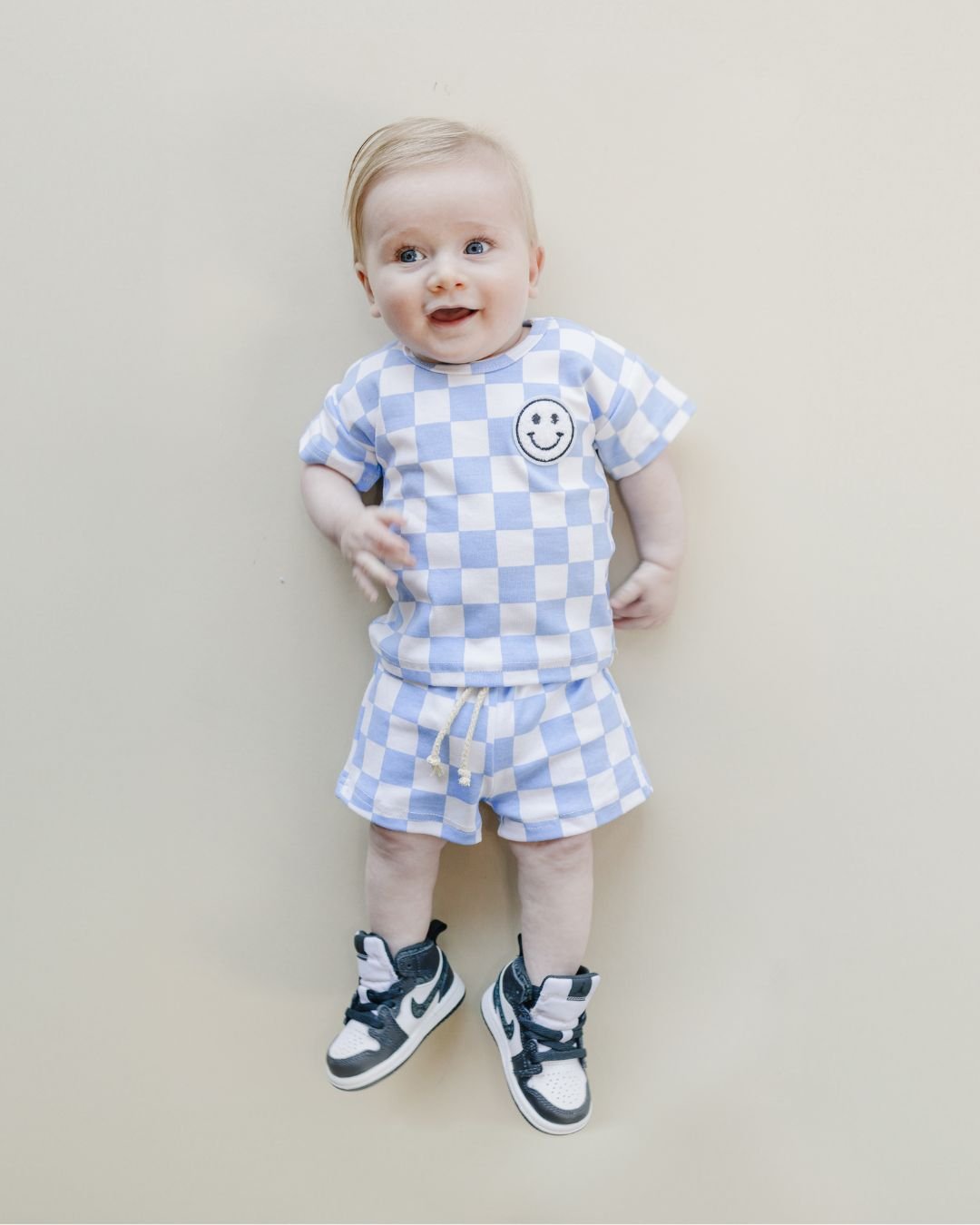 Checkered Shorts Set | Blue - Mack & Harvie