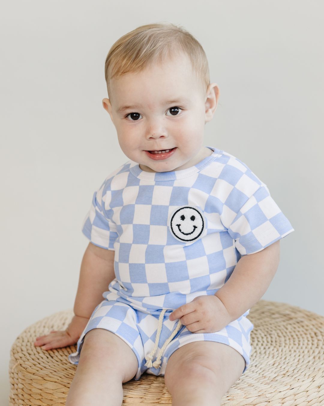 Checkered Shorts Set | Blue - Mack & Harvie