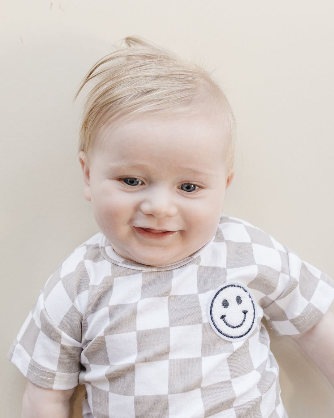 Checkered Shorts Set | Latte - Mack & Harvie