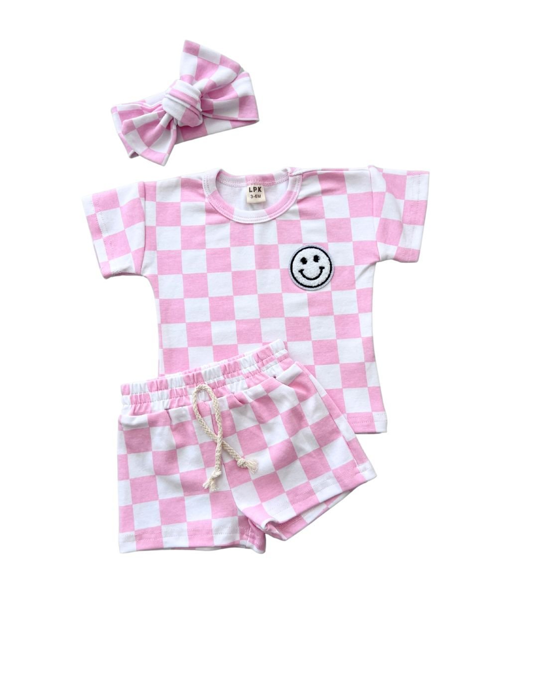 Checkered Shorts Set | Pink - Mack & Harvie
