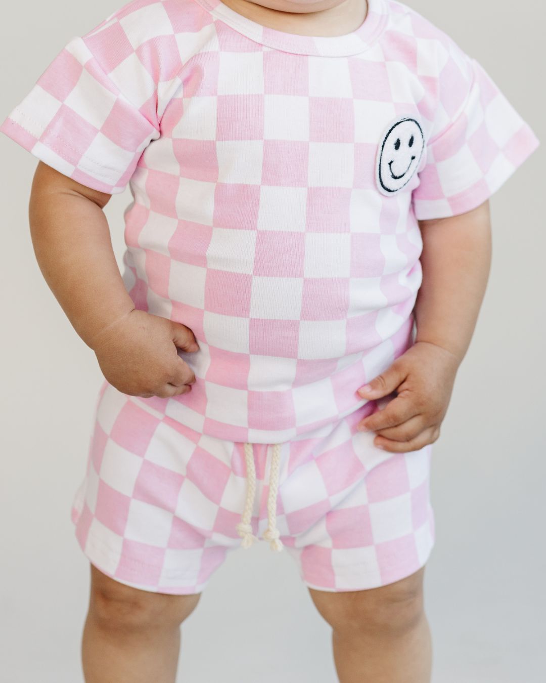 Checkered Shorts Set | Pink - Mack & Harvie