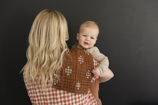 Chestnut Textile Muslin Burp Cloth - Mack & Harvie