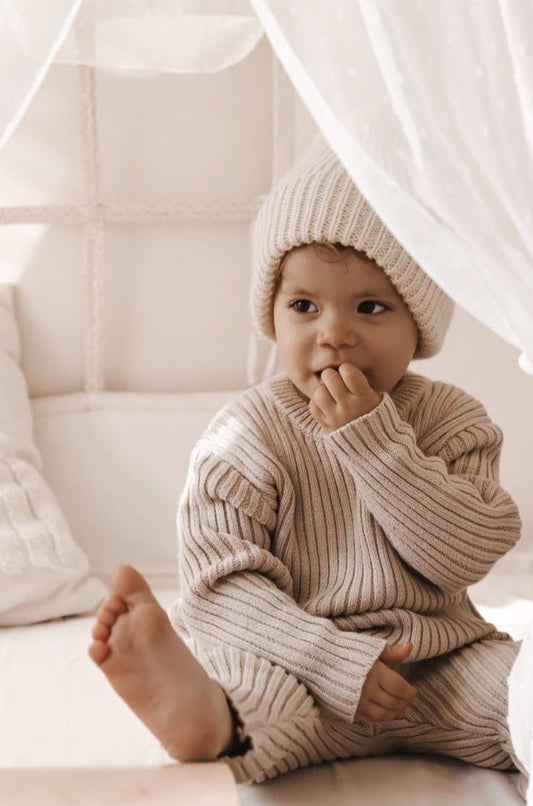Chunky Rib Pullover - Beige - Mack & Harvie