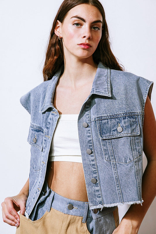 CLAIM TO FAME DENIM VEST - Mack & Harvie