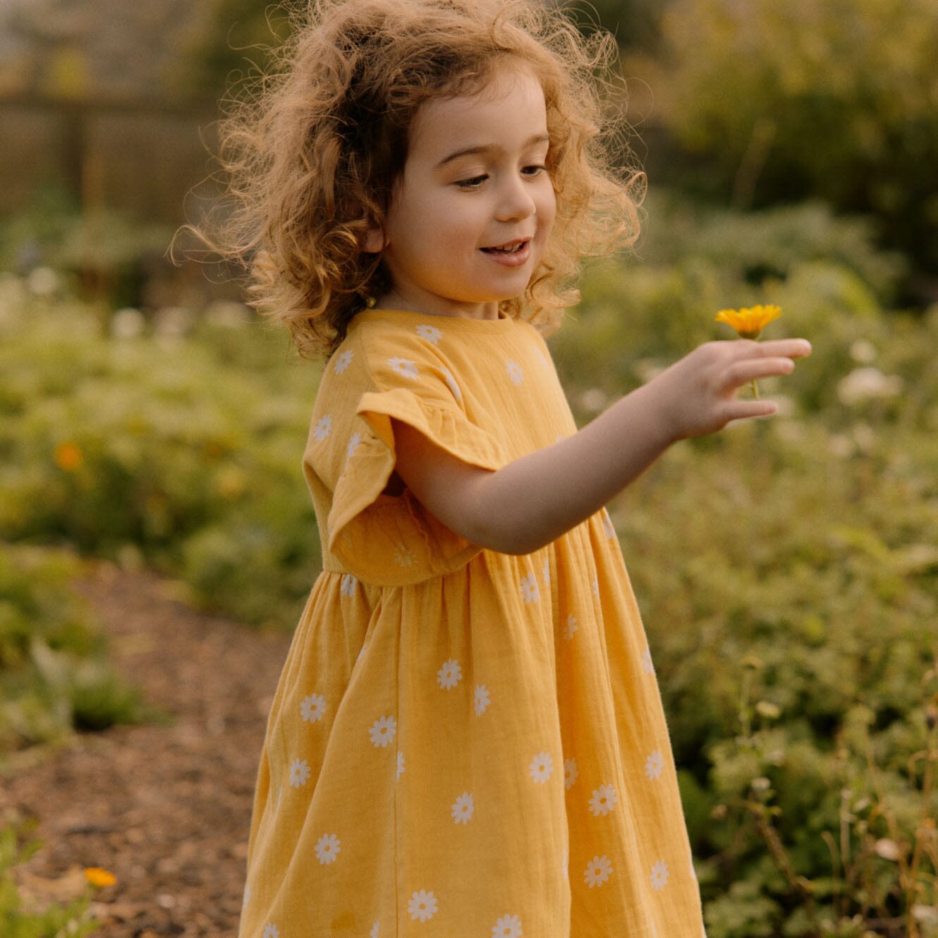 Clara Dress - Chamomile Sunshine Print - Mack & Harvie