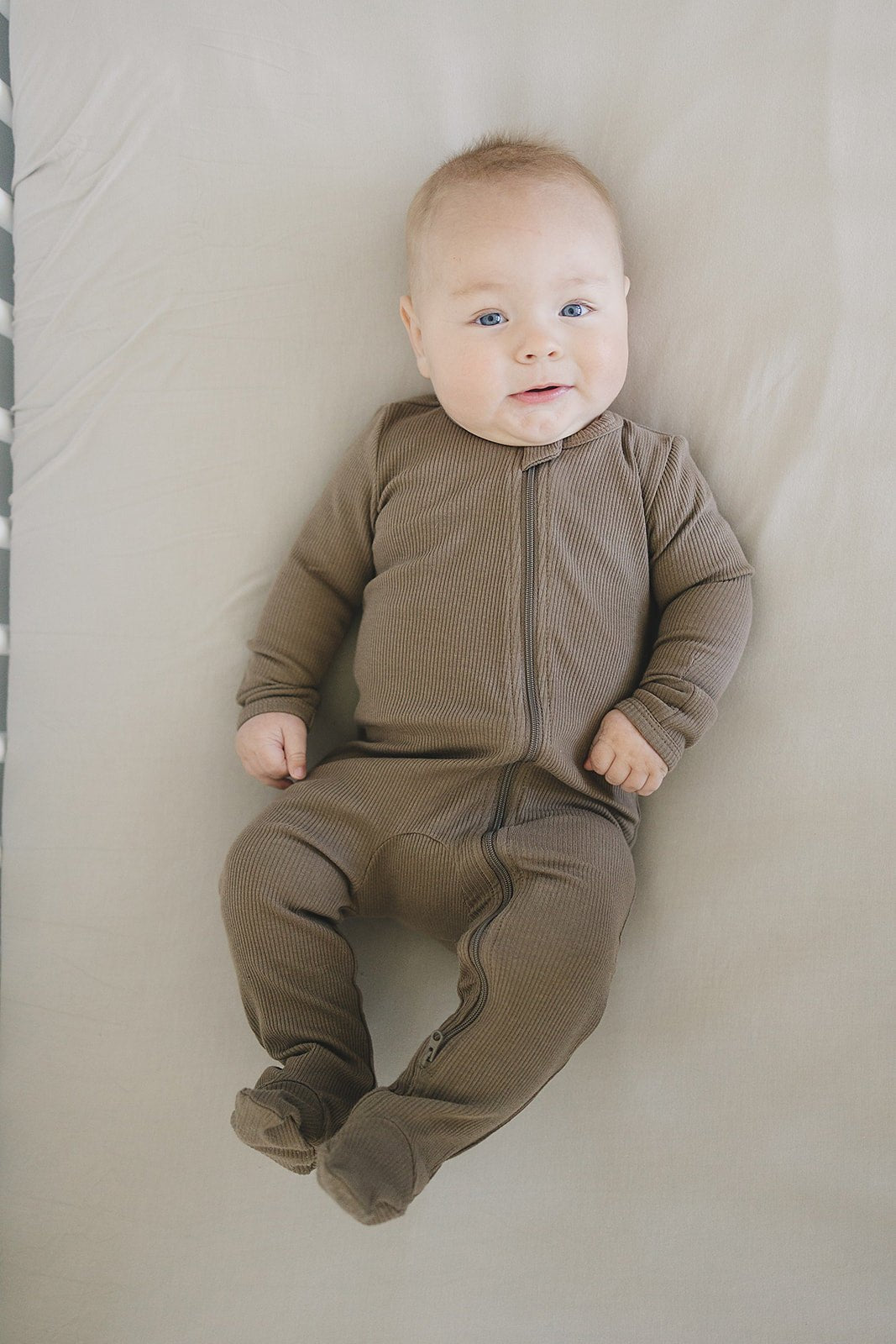 Cocoa Organic Cotton Ribbed Zipper - Mack & Harvie