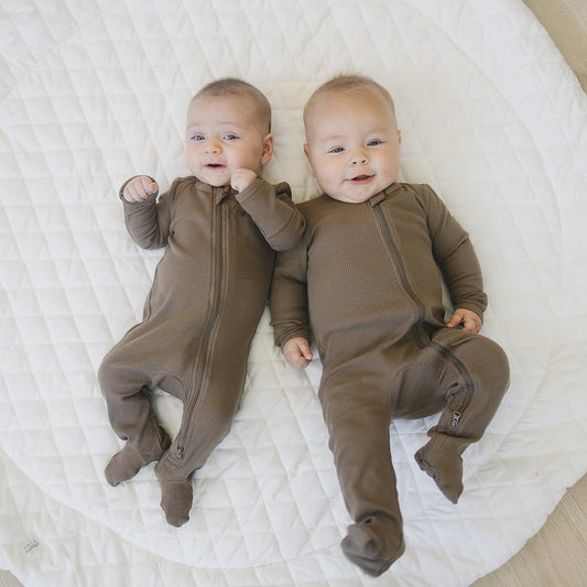 Cocoa Organic Cotton Ribbed Zipper - Mack & Harvie