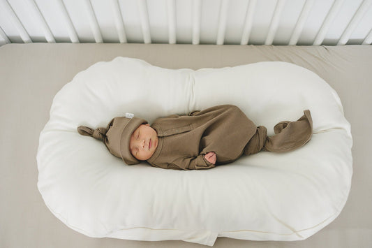 Cocoa Organic Ribbed Newborn Knot Hat - Mack & Harvie