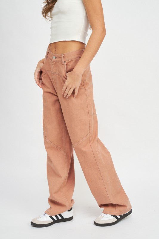 CONTRASTED STITCH DETAIL WIDE PANTS - Mack & Harvie