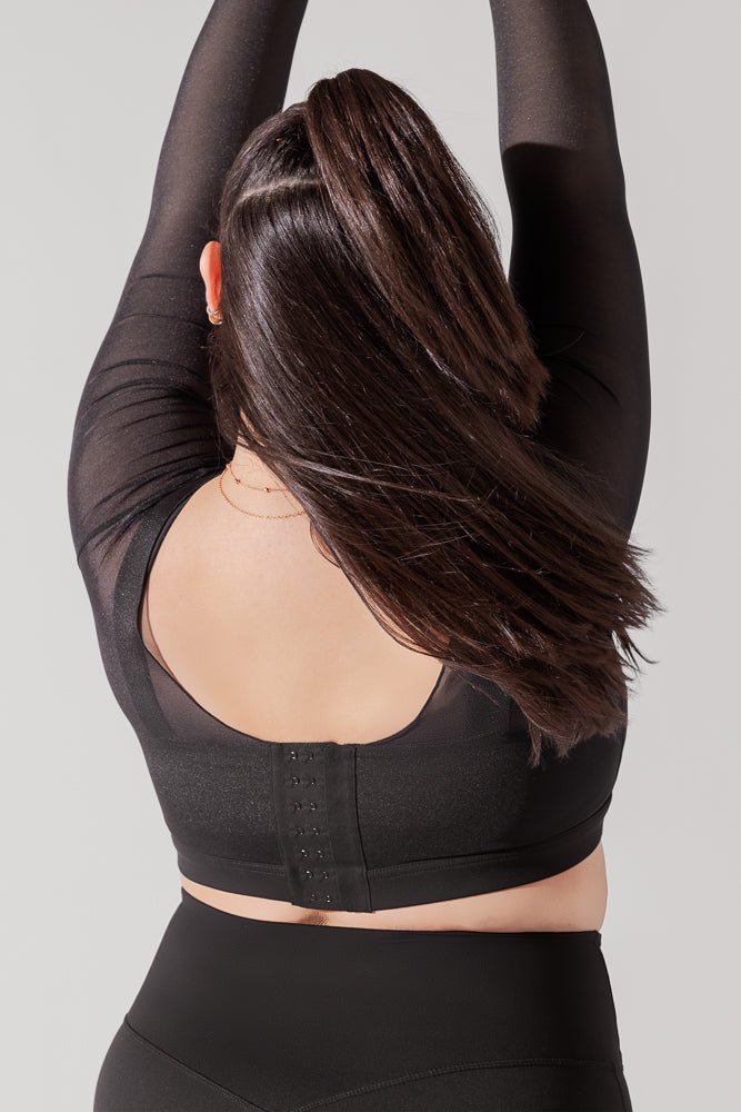 Coquette Long Sleeve Mesh Bra - Black - Mack & Harvie